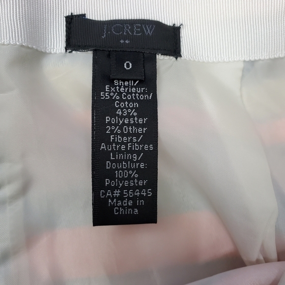 J. Crew  Pink Blue Gold Stripe Mini Skirt 0 - Picture 7 of 11